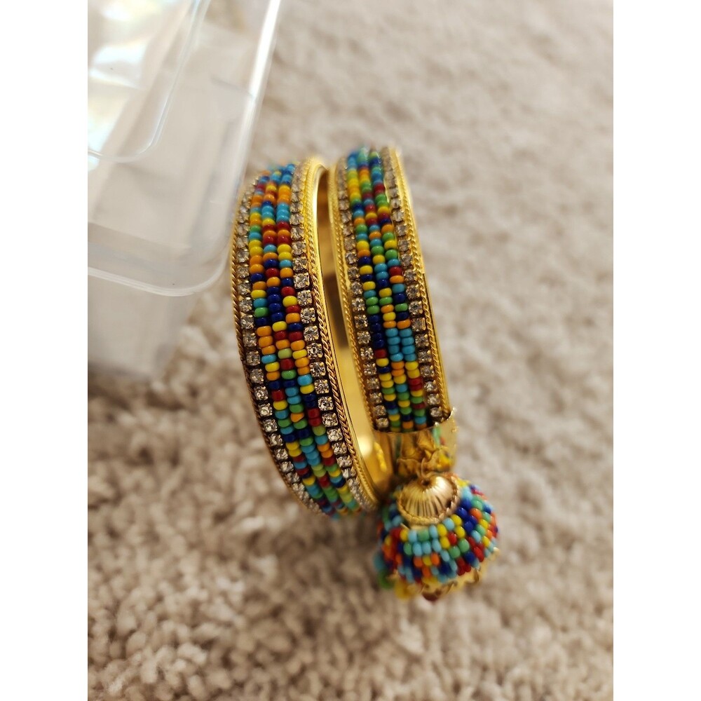 Beaded and rhinestoned bangles sz 2-8